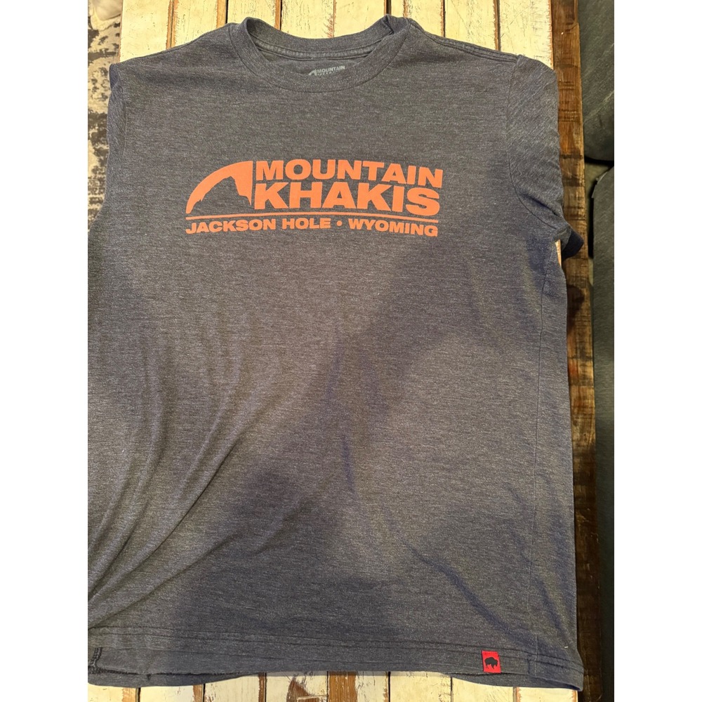 Mountain Khakis Mens Jackson Hole Wyoming Graphic Tee Charcoal Grey Medium
